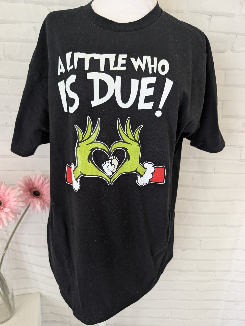 Gildan A Little Who Is Due! Black Grinch-Inspired T-Shirt